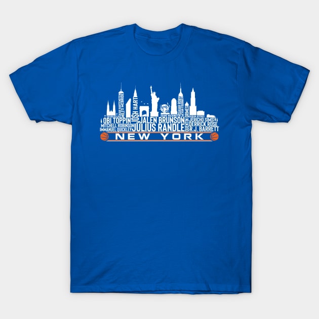 New York Basketball Team 23 Player Roster, New York City Skyline T-Shirt by Legend Skyline